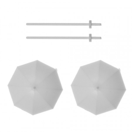 Miniatura umbrela plaja din plastic alba 3cm 2 piese 2/set 389484
