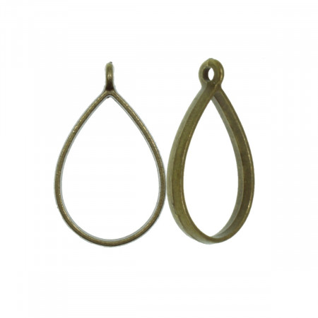 Pandantiv cadru bronz lacrima 21x33mm 2/set