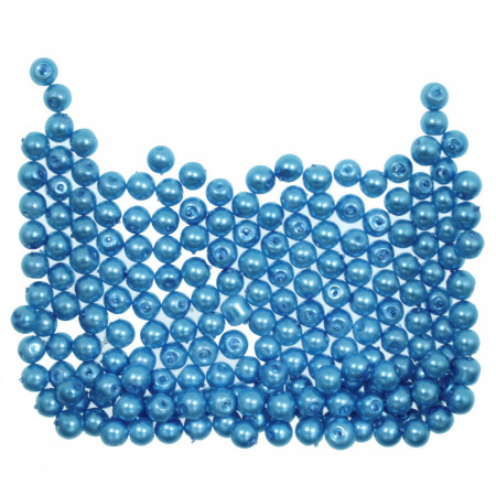 Perla sticla rotunda albastru deschis 3,5x4,5mm 18g