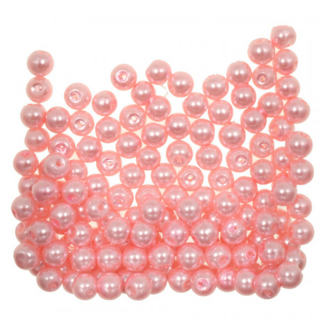 Perla sticla rotunda roz 5x6mm 40g 365220