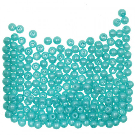 Perla sticla rotunda turcoaz deschis 3,5x4,5mm 20g