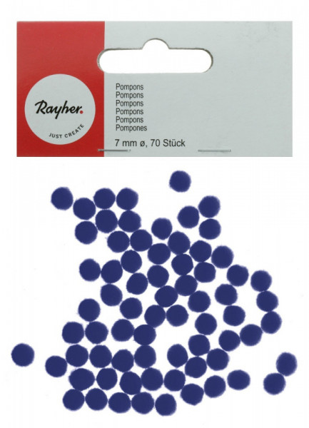 Pompon albastru 0,7cm 70/set Rayher RY7651010