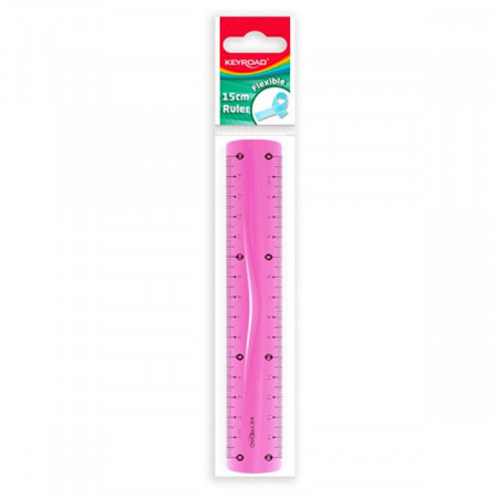 Rigla plastic flexibila fucsia 15cm Keyroad flex KR970854-15 r766