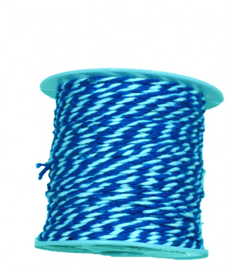 Sfoara bumbac bicolora alb/albastru 1,5mm x 10m/rola 371912