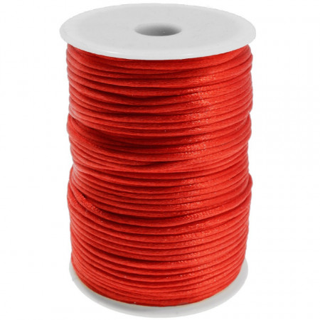Snur satinat rosu 2mm x 80m/rola