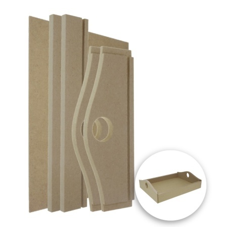 Tava mdf dreptunghiulara de asamblat 23x17x6cm 5 piese/set TMDF1