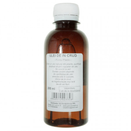 Ulei de in crud 200ml Fondul Plastic