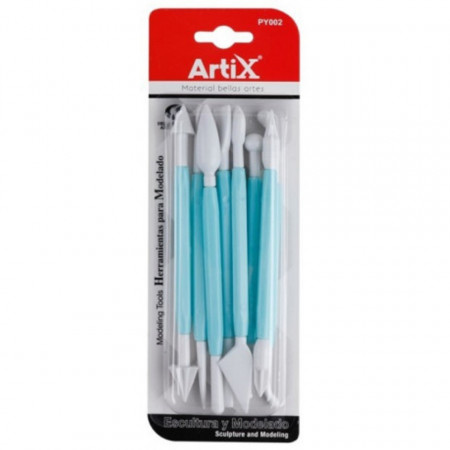 Ustensile plastic pentru modelaj 2 capete 8/set Artix PY002
