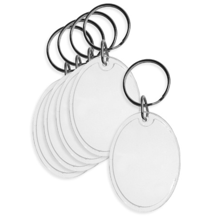 Breloc plastic oval 3,7x5,5cm 5/set