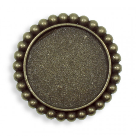 Brosa baza bronz cabochon rotund 33mm B40