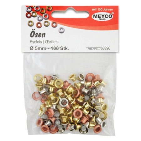 Capse metalice pentru textile argintiu, auriu, cupru 0,5cm 100/set Meyco 66896