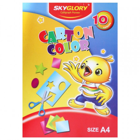 Carton color 10 culori A4 200g 10/set Sky Glory SG-0079