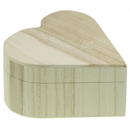 Cutie lemn inima nefinisata cu inchizatoare magnetica 16x16x7cm CA887-01