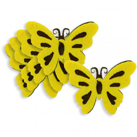 Fluture pasla galben/negru 6,5x4,8cm 5/set