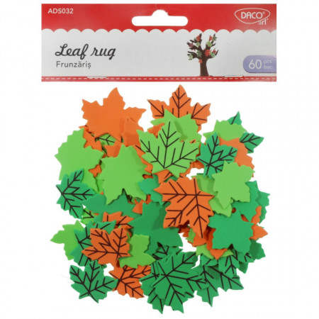 Frunza carton buretat portocaliu si verde dimensiuni variabile 60/set Daco AD032