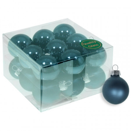 Glob sticla albastru inchis mat/lucios 3cm 18/set 115905-aiml