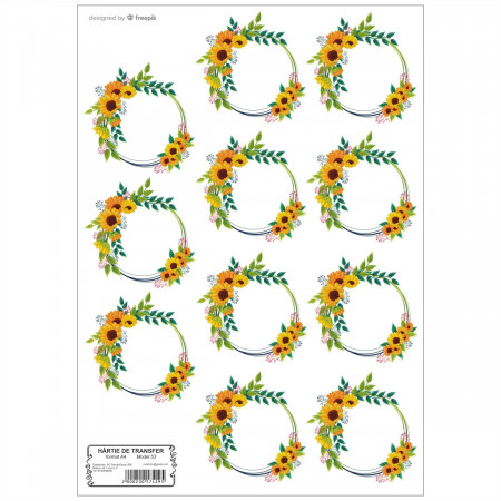 Hartie de transfer model-53, Coronite flori A4