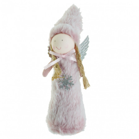 Inger fetita textil roz 18cm