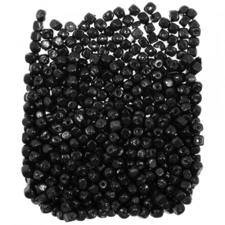 Margele lemn cub negru 5x5mm 25g 0.18lei/g