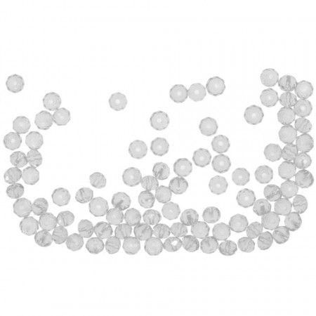 Margele sticla fatetata rotunda transparent 4mm 7g