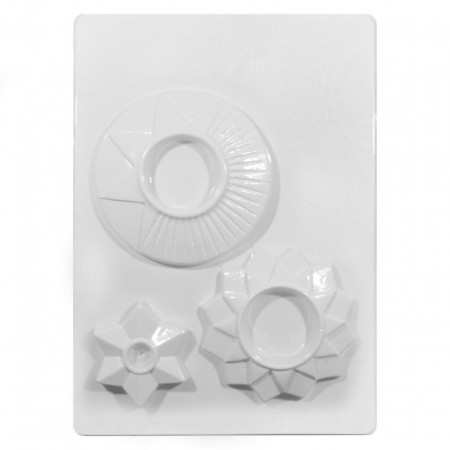 Matrita plastic 3 suporturi lumanare 9,5/8,8/5,6cm 264