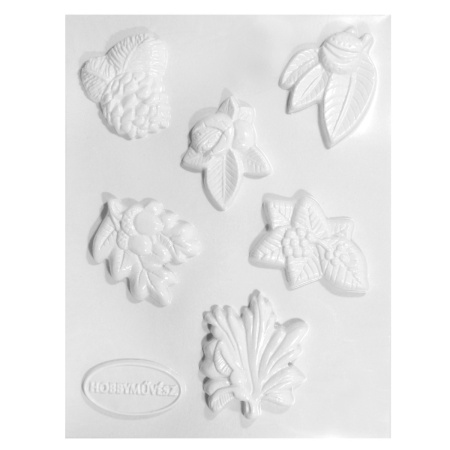 Matrita plastic frunze cu fructe copaci 6,5-7,5cm P020414