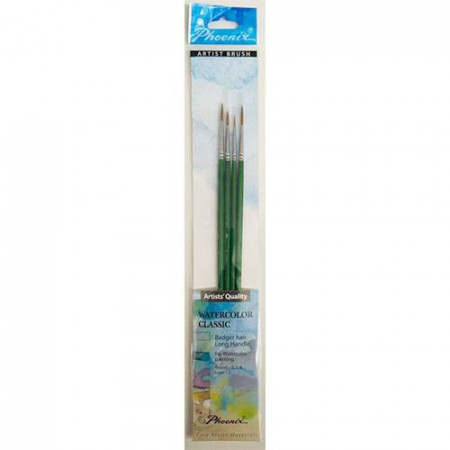 Pensula par bursuc varf liner (2) /rotund (0,2,4) coada lunga 4/set Phoenix 0208020501