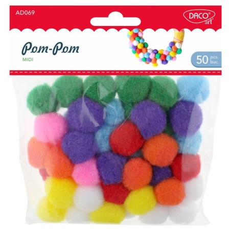 Pompon multicolor 2,5cm 50/set Daco AD069