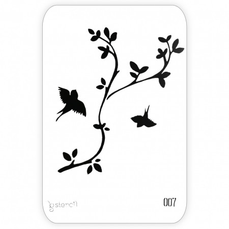 Sablon plastic creanga si randunele 20,7x29,7cm 440007