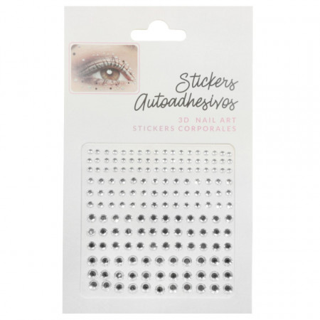 Stras adeziv argintiu 3/4/5/6mm 165/set