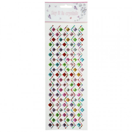 Stras adeziv multicolor model romb/perluta 3/10mm 324/set