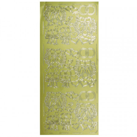Abtibild auriu inimi verighete 10x23cm Meyco 25446