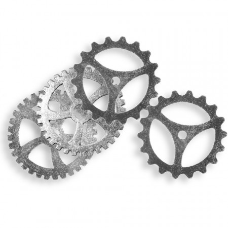 Accesorii metalice argintii rotita zimtata 4cm 4buc