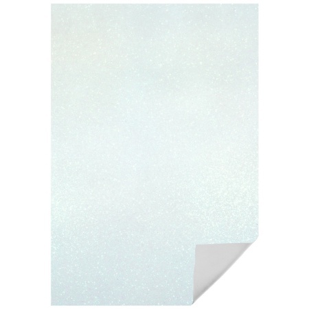 Carton buretat cu sclipici 40x60cm x 2mm MP PN574-03 alb