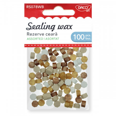 Ceara sigiliu mix 4 culori 0,9x1x0,5cm 100/set DACO RS078WB