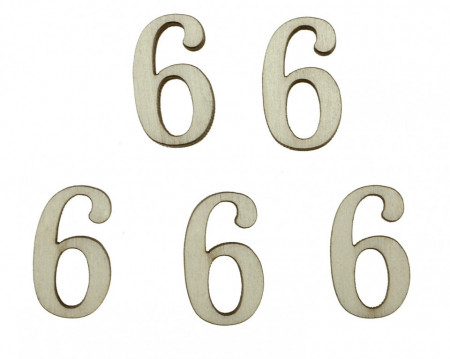 Cifra placaj -6/9- 2,5cm 5/set