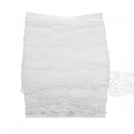 Dantela elastica alba 2,5cm x 3m