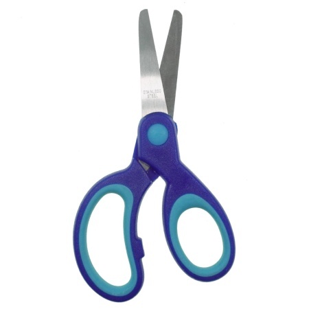 Foarfeca scolara cu varf rotund albastru/bleu 13cm