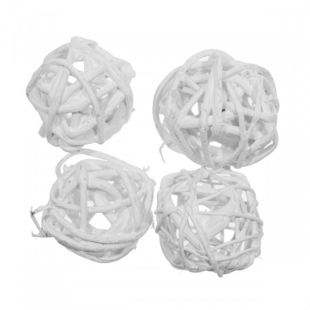 Glob ratan alb 3cm 4/set