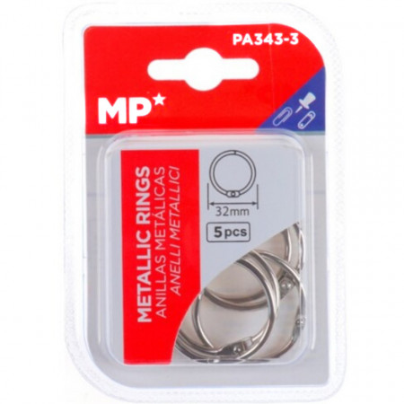 Inel scrapbooking argintiu 3,2cm 5/set MP PA343-3