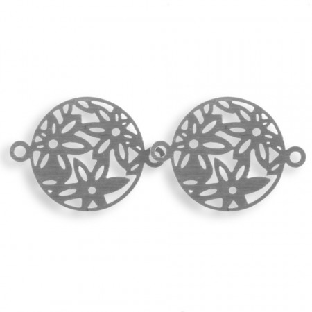 Link metalic inox flori 20x15mm 2/set