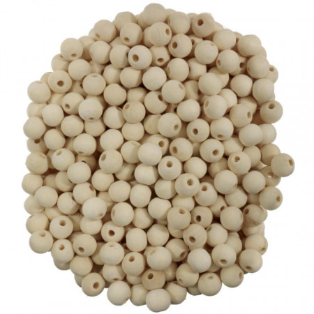 Margele lemn rotunde natur 9x10mm 460g