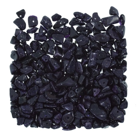 Margele tip semipretioase chips piatra soarelui albastra 62g