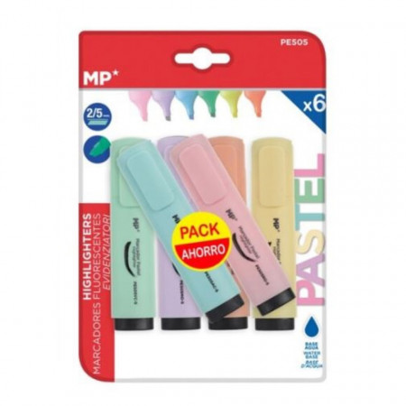 Marker evidentiator pastel varf 2/5mm 6/set MP PE505