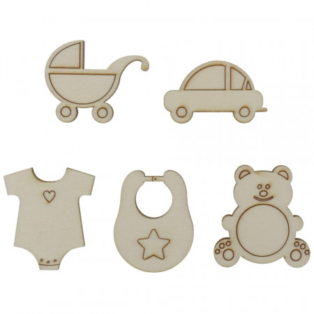 Marturie botez placaj pentru baieti 2,5-4cm 5 modele/set