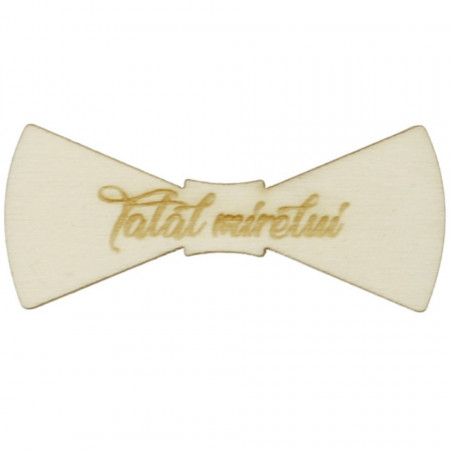 Marturie nunta papion placaj gravat -Tatal mirelui- 5,5x2,4cm