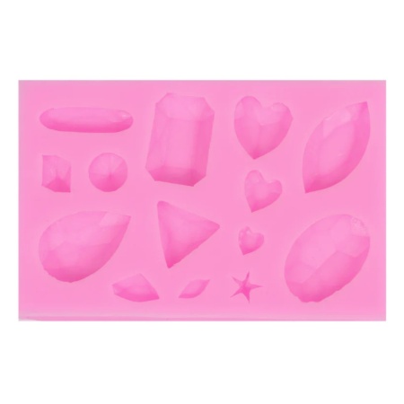 Matrita silicon diamante forme diverse 9,7x6,3x0,9cm 27541 roz