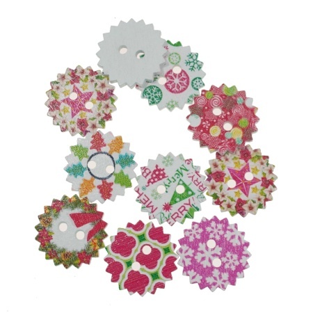 Nasture lemn rotund zimtat modele iarna 2,5cm 10/set 121719