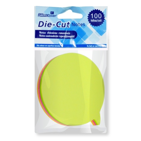 Notes adeziv 5 culori forma balon 7,5x7,5cm 100 file Office Cover n103