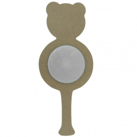 Oglinda rotunda pe suport mdf ursulet cu maner 21x8,5cm